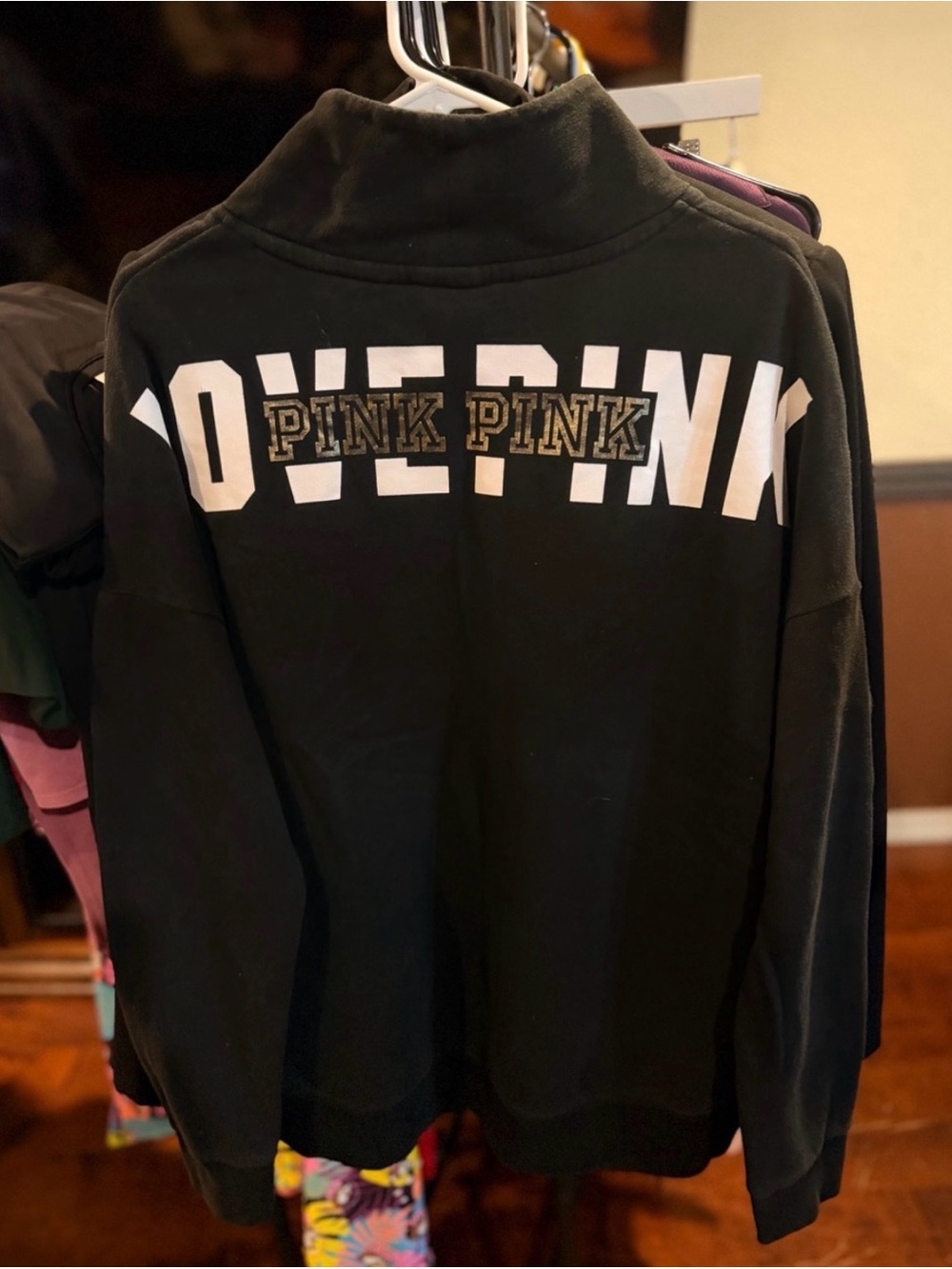 PINK Victoria's Secret Black Logo sweater